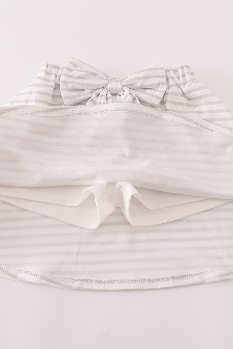 Rust Texas embroidery bow skorts set