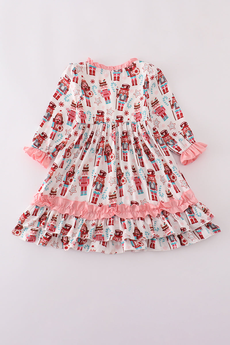 Christmas nutcracker print ruffle gown