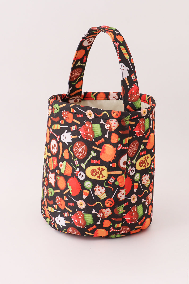 Black halloween print basket
